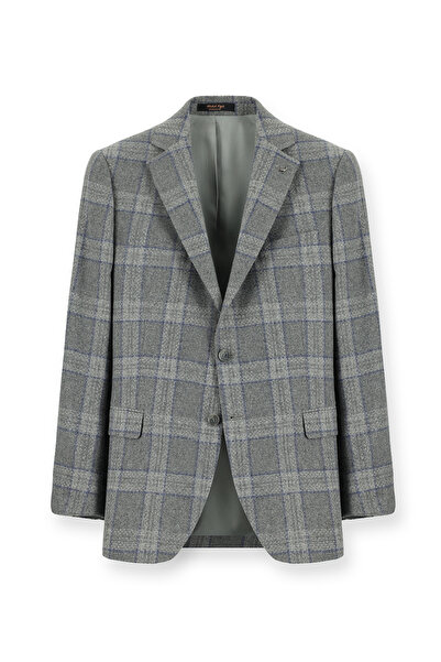 Abdullah Kiğılı 6 Drop Regular Fit Standard Cut Wool Plaid Italian Jacket