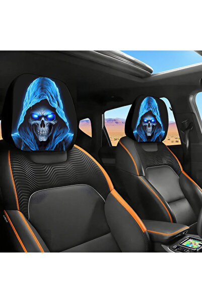 Choice غطاء مسند رأس السيارة من ستايل 6، قطعتان، بتصميم كرتوني مضحك بعيون مائ...