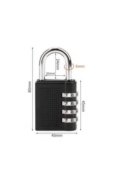 Choice No Black New Metal 4-digit Code Lk Outdoor Waterproof Padlk Suitcase L...