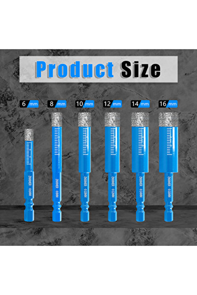 Choice5 مجموعة من 6 قطع من رؤوس المثقاب السداسية - من 6 إلى 16 مم، ذات ساق سد...