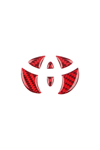 Choice1 ملصق شعار عجلة قيادة السيارة من ألياف الكربون الحمراء، لاصق، مناسب لس...