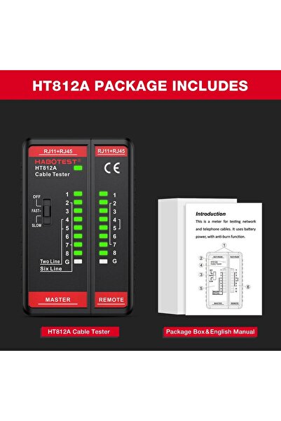 Choice جهاز اختبار كابلات الشبكة HT812A من هابوتست، مزود بخاصية اختبار كابلات...