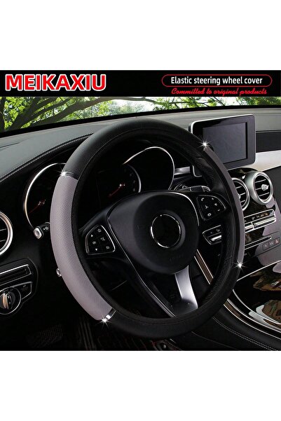 Choice غطاء عجلة قيادة سيارة بدون إطار، مصنوع من جلد البولي يوريثان الرمادي ا...