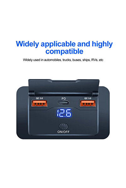 Choice 2QC-PD-3Ports Dual PD Dual QC 3.0 USB Car Charger 12V RV USB Outlet Pa...