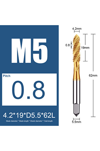 Choice10 صنبور لولبي للآلات من M5 إلى M2 إلى M24، صنبور لولبي متري للفولاذ ال...