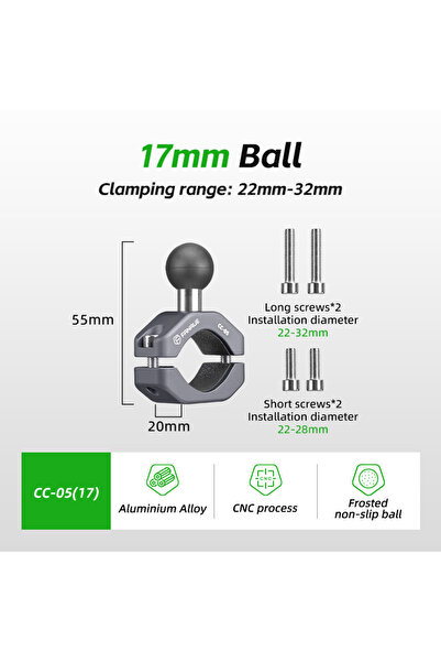 Choice حامل هاتف للدراجات النارية من سبائك الألومنيوم من FANAUE، طراز CC-05(1...