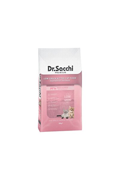 Dr. Sacchi Düşük Tahıllı Sığır Etli ve Kuzu Etli Yavru Kedi Maması 10 Kg