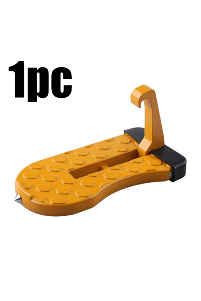 Choice حامل أمتعة قابل للطي مصنوع من سبائك الألومنيوم الصفراء، مزود بدواسة قد...