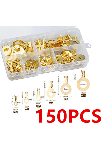 Choice 150PCS 150PCS M3/M4/M5/M6/M8/M10 Ring Lugs Eyes Copper Crimp Terminals...