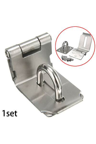 Choice 1pc 1 Set Stainless Steel Padlock Clasp Gate Hasp Staple Door 90 Degre...