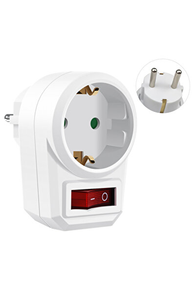 Choice محول مقبس أوروبي قياسي أبيض اللون، قطعة واحدة، 1/2/3 قطع، مزود بمفتاح ...