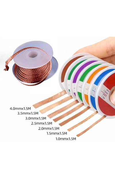 Choice14 1. سلك إزالة اللحام 5 مم × 5 قطع 10/5/1 قطعة 1.0 1.5 2.0 2.5 4.0 مم ...