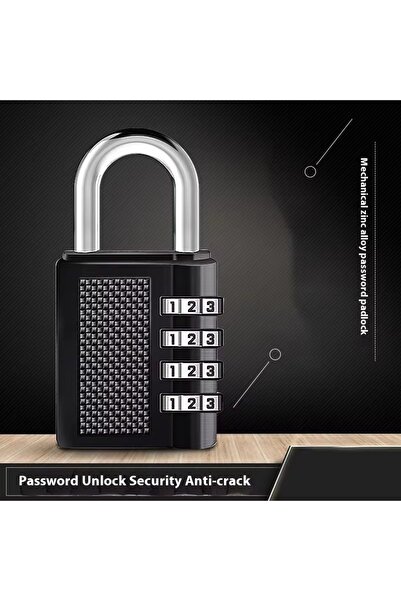 Choice3 black 4 Digit Zinc Alloy Combination Lk Padlk Luggage Anti-theft Weat...