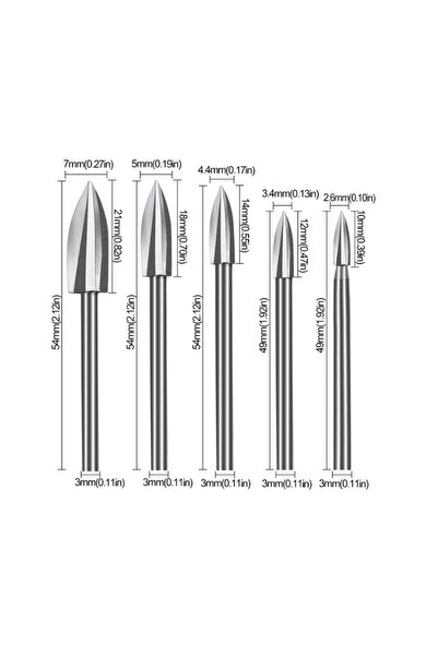 Choice 5 قطع من ملحقات حفر الخشب والنقش، رؤوس مثقاب، أدوات حرفية خشبية، أدوات...