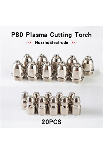 Choice 20 قطعة من رؤوس شعلات قطع البلازما P80 بقطر 1.5 مم، مواد استهلاكية للق...