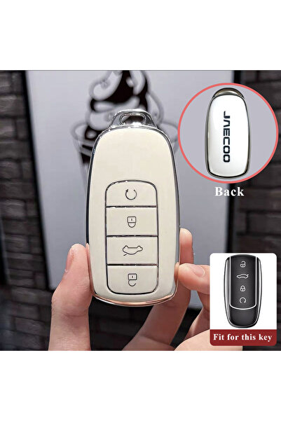 Choice4 سلسلة مفاتيح سيارة جايكو ستايل 7 - غطاء مفتاح أبيض لسيارة شيري جايكو ...
