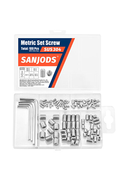 Choice مجموعة براغي مع مفتاح ربط، تشكيلة براغي M3 - M8 مع مفاتيح ألين - 100 ق...