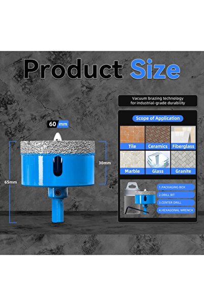 Choice13 Square 60 1pcs 18-68MM Diamond Drill Bits Set Ceramic Tile Hole Saw ...