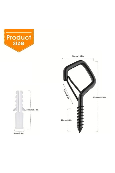 Choice black Square Snap Safety Hooks: Sturdy Anti-Drop Hanging with Buckles ...