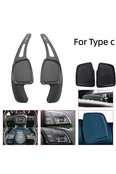 choice2 For Type C Black Aluminum alloy Steering Wheel Paddle Shift For Audi ...