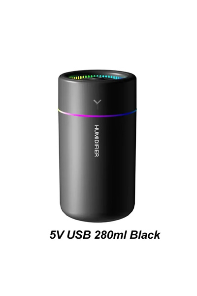 Kebidumei مرطب هواء صغير أسود سعة 280 مل، وموزع روائح كهربائي يعمل بمنفذ USB،...