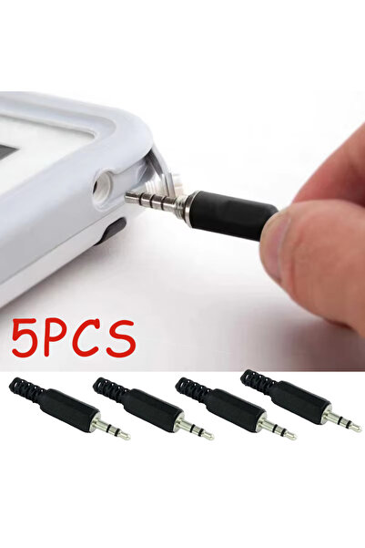 Choice 5 قطع/مجموعة 3.5 مم غلاف بلاستيكي أسود مقبس صوت موصل سماعة رأس خصم