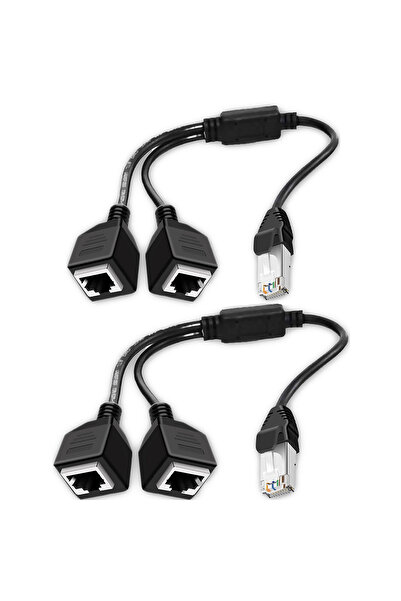 Choice1 محول شبكة إيثرنت من منفذ واحد إلى منفذين RJ45، قطعتان، RJ45 ذكر واحد ...