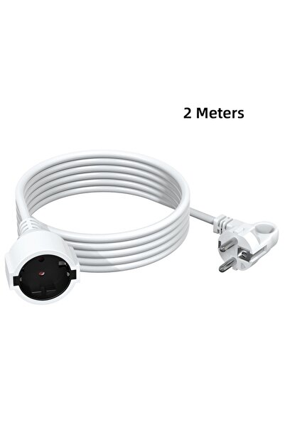 Choice1 سلك تمديد كهربائي أبيض بطول مترين، متوفر بأطوال 2/3/5 أمتار، مزود بقا...