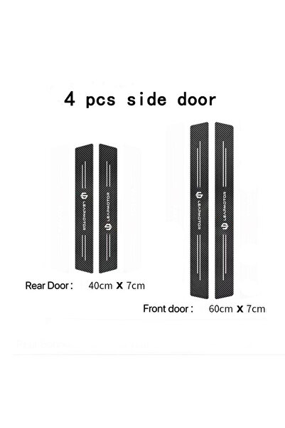 Choice1 4 قطع من ملصقات حماية عتبة باب السيارة من الجلد وألياف الكربون من ليب...