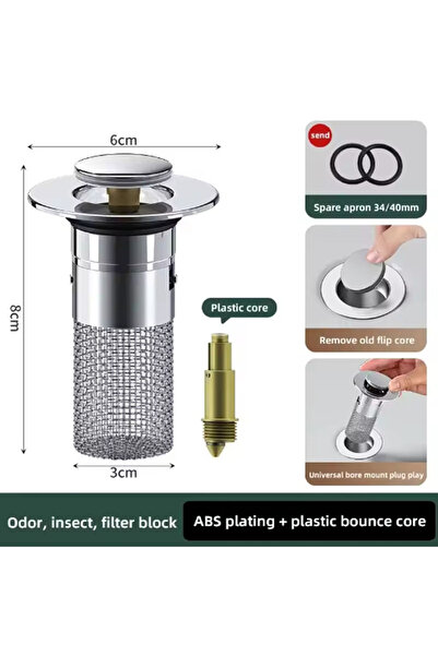 Choice Plastic bounce core 1PCS Washbasin Leak Plug, Odor Proof Stainless Ste...