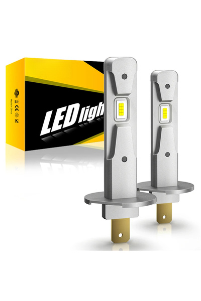 Choice مصباحان LED H1 أبيض بارد 6000 كلفن، 200 واط، 10000 لومن، تصميم صغير ال...