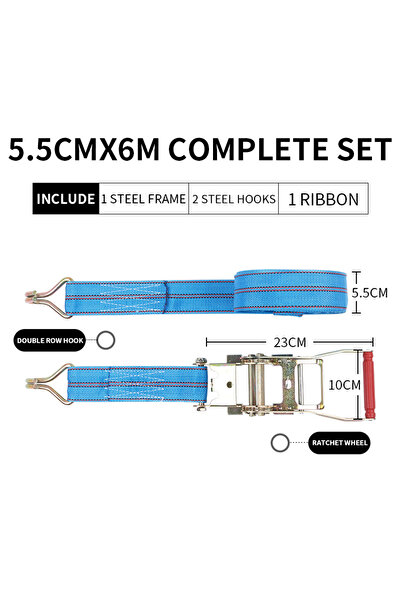 Choice1 5.5CM 6M Truck Binding Strap Tightener Small Ratchet Tightener Self-L...