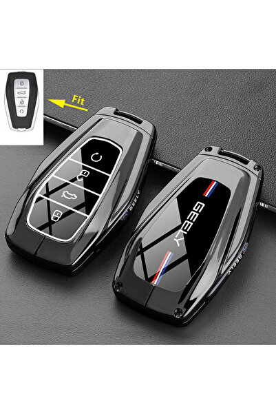 Choice5 غطاء مفتاح سيارة من سبائك الزنك، أسود اللون، قطعة واحدة، لسيارة جيلي ...