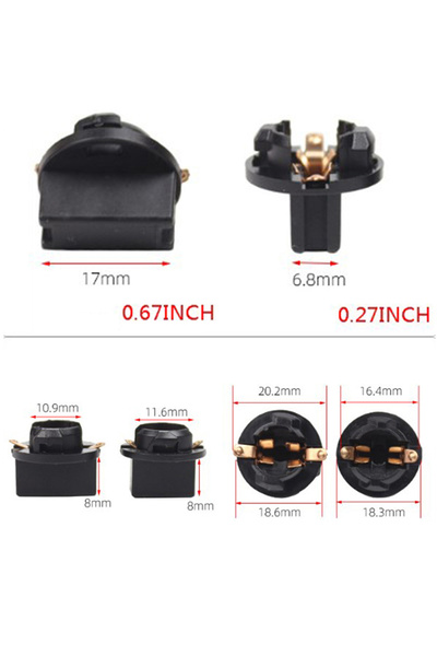 JETTING قاعدة تثبيت لوحة العدادات T10، مقاس واحد، 10 قطع، مقبس T10 W5W 168 19...