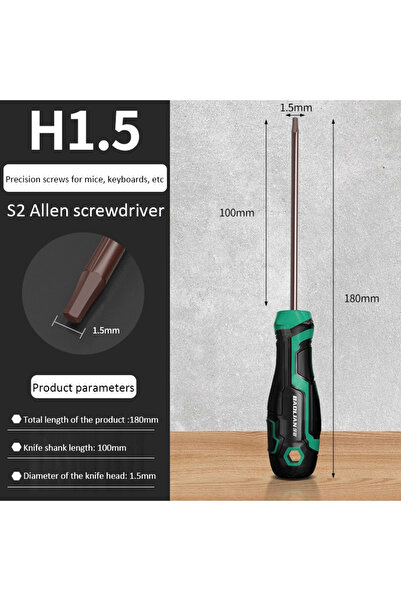 Choice4 H1.5 1pc Hexagon Screwdriver H1.5-6 Magnetic Tip Hex Screwdriver S2 A...