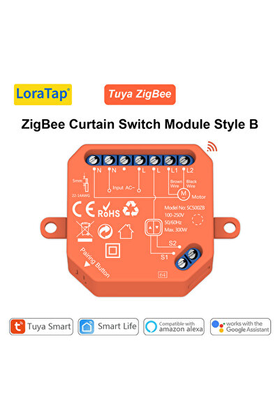 Choice3 ZigBee Style B LoraTap Tuya Smart ZigBee & Wi-Fi Curtain Blinds Switc...