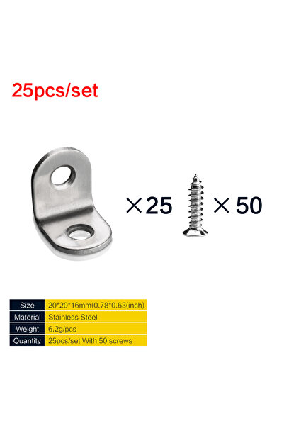 choice2 25 قطعة، 50 برغي، 5/25/50 قطعة من دعامات الزاوية المصنوعة من الفولاذ ...