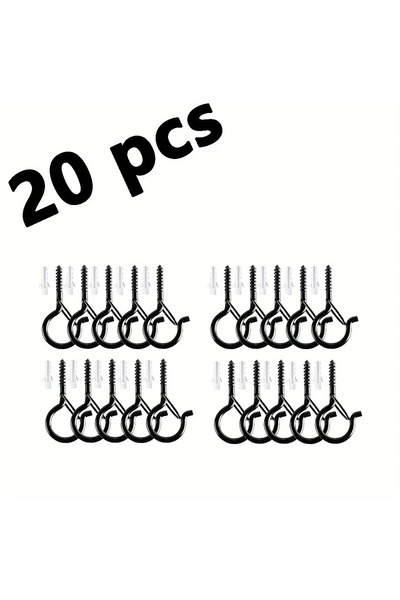 Choice 20 pcs Hanger Hooks with Safety Buckle,Windproof Screw Hooks for Hangi...