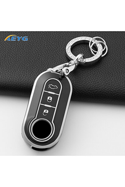 choice2 غطاء أسود لمفتاح السيارة من SetA، مناسب لسيارات فيات 500 دوكاتو، باند...