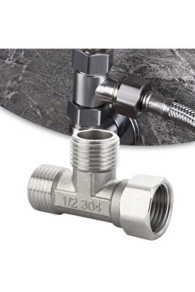 Choice صمام تحويل T من الفولاذ المقاوم للصدأ G1/2" صمام T ثلاثي الاتجاه لتركي...