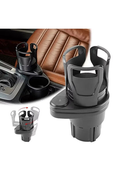 Choice حامل أكواب مزدوج قابل للتعديل متعدد الوظائف للسيارة مع حامل هاتف ومحول...