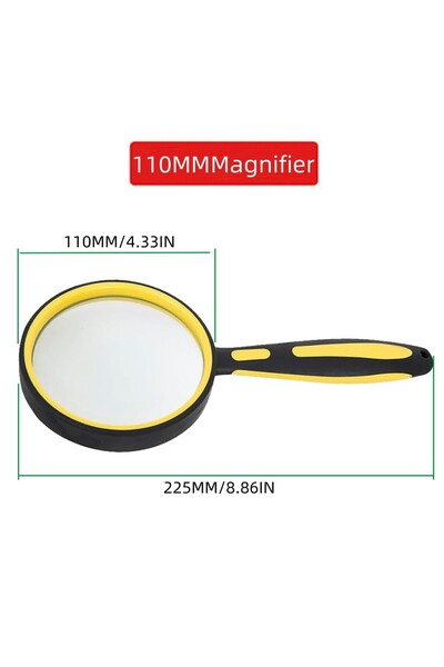 Choice عدسة مكبرة صفراء 110، تكبير 5x للقراءة، عدسة مكبرة يدوية محمولة للكتب،...