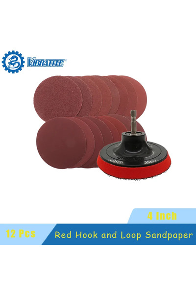 Choice 4Inch Sanding Disc Set 12Pcs Hook and Loop SandPaper 60-240 Grit Backi...