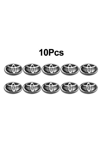Toyota مجموعة من 10 قطع - ملصق شعار مفتاح السيارة عن بعد مقاس 15 × 10 مم، مصن...