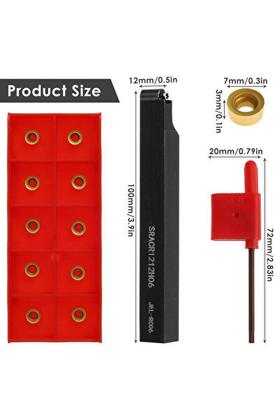 Choice حامل أدوات خراطة أسود 12 مم، قضيب تجويف، قاطع خراطة، قضيب خراطة، 10 قط...