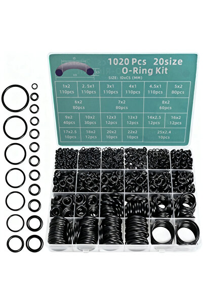 Choice مجموعة إصلاح حلقات منع التسرب المصنوعة من النتريل، 1020 قطعة، معبأة في...