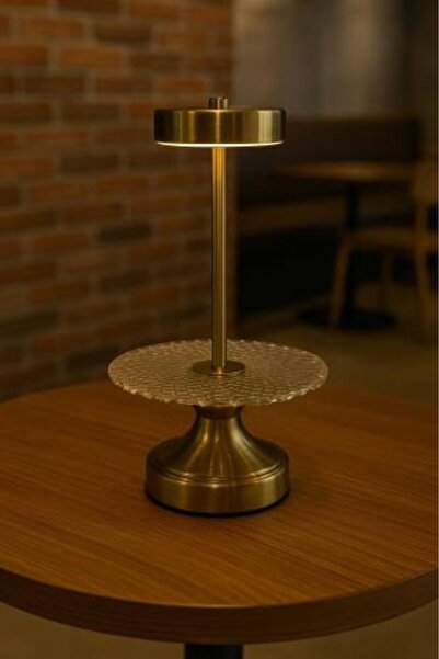 Generic مصباح طاولة فاخر مع رف كريستالي