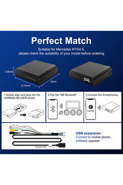 Choice NTG4.5 Wireless Carplay Decoder For Mercedes Benz A B C E CLA GLA GLK ...