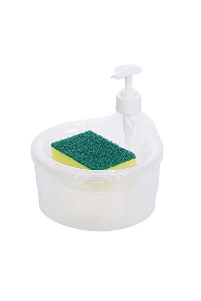 Choice موزع صابون أبيض سعة 1000 مل وحامل ليفة، حاوية غسيل أطباق متعددة الوظائ...