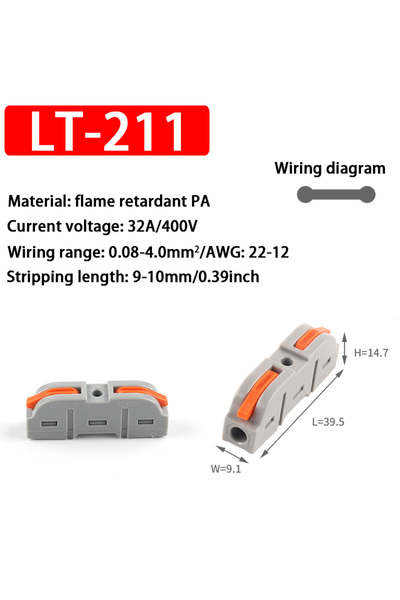 Choice4 10 قطع من موصلات الأسلاك السريعة الصغيرة LT-211، موصلات عالمية مدمج ث...